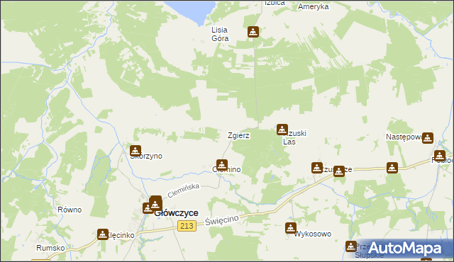 mapa Zgierz gmina Główczyce, Zgierz gmina Główczyce na mapie Targeo