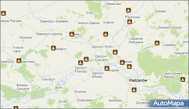 mapa Zgliczyn Kościelny, Zgliczyn Kościelny na mapie Targeo