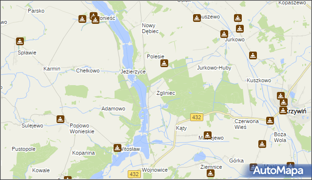 mapa Zgliniec, Zgliniec na mapie Targeo