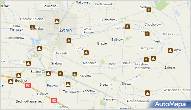 mapa Zgoda gmina Żychlin, Zgoda gmina Żychlin na mapie Targeo