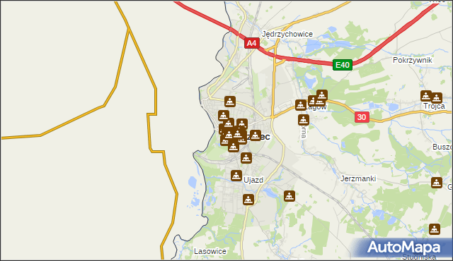 mapa Zgorzelec, Zgorzelec na mapie Targeo