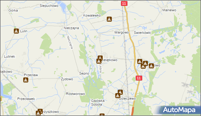 mapa Zielątkowo gmina Suchy Las, Zielątkowo gmina Suchy Las na mapie Targeo