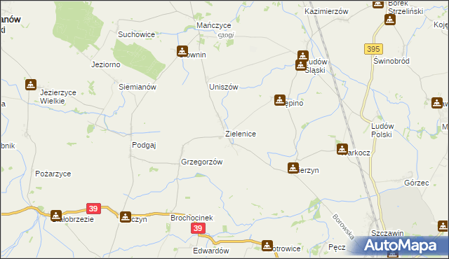 mapa Zielenice gmina Borów, Zielenice gmina Borów na mapie Targeo