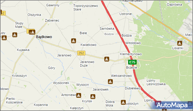 mapa Zieleniec gmina Bądkowo, Zieleniec gmina Bądkowo na mapie Targeo