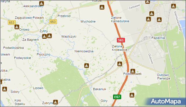 mapa Zielone Drugie, Zielone Drugie na mapie Targeo