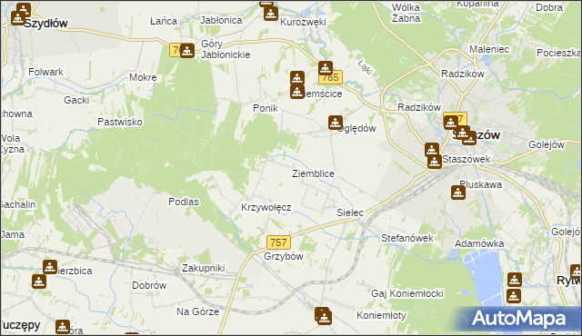 mapa Ziemblice, Ziemblice na mapie Targeo