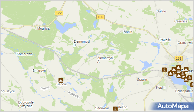 mapa Ziemomyśl A, Ziemomyśl A na mapie Targeo