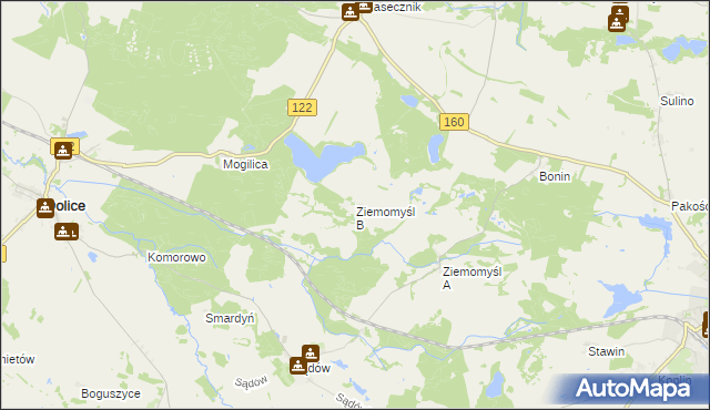 mapa Ziemomyśl B, Ziemomyśl B na mapie Targeo