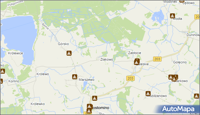 mapa Złakowo, Złakowo na mapie Targeo