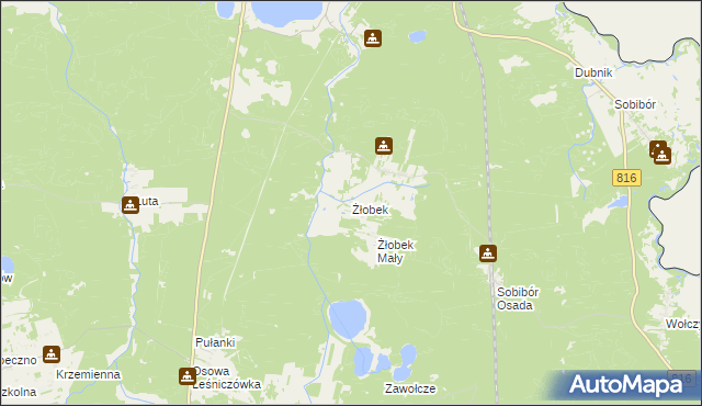 mapa Żłobek gmina Włodawa, Żłobek gmina Włodawa na mapie Targeo