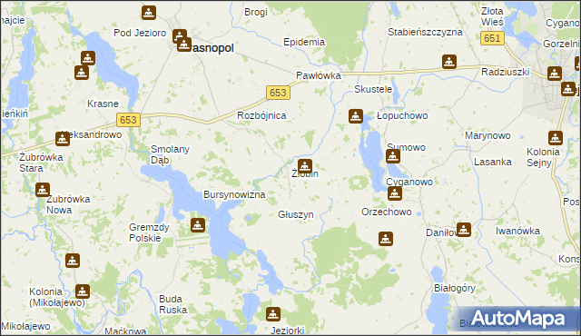 mapa Żłobin, Żłobin na mapie Targeo