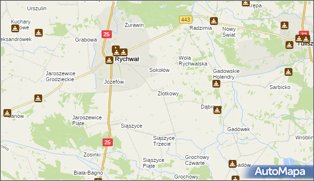 mapa Złotkowy, Złotkowy na mapie Targeo