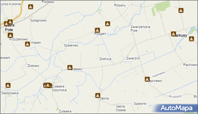 mapa Złotnica, Złotnica na mapie Targeo