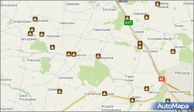 mapa Złotopolice, Złotopolice na mapie Targeo