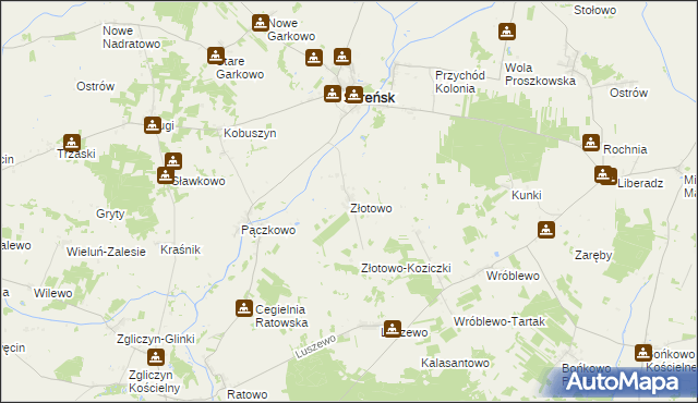 mapa Złotowo gmina Szreńsk, Złotowo gmina Szreńsk na mapie Targeo