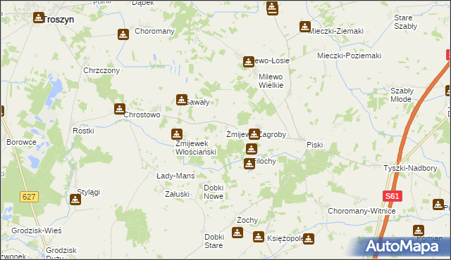 mapa Żmijewo-Zagroby, Żmijewo-Zagroby na mapie Targeo