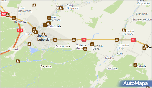 mapa Zofianka Górna, Zofianka Górna na mapie Targeo