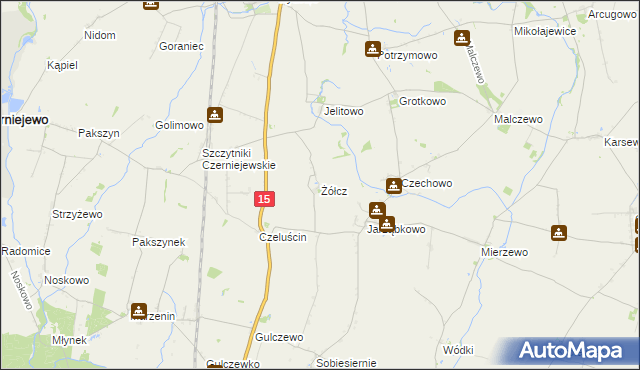 mapa Żółcz, Żółcz na mapie Targeo