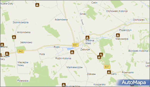 mapa Żółkiewka-Osada, Żółkiewka-Osada na mapie Targeo