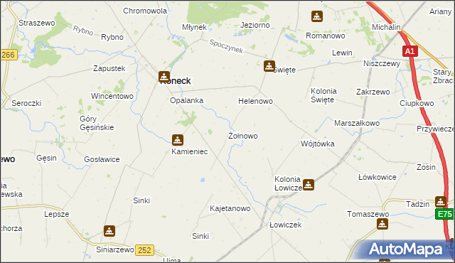 mapa Żołnowo, Żołnowo na mapie Targeo