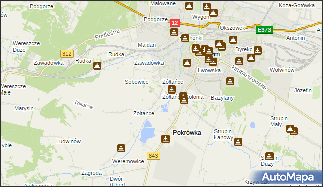 mapa Żółtańce-Kolonia, Żółtańce-Kolonia na mapie Targeo