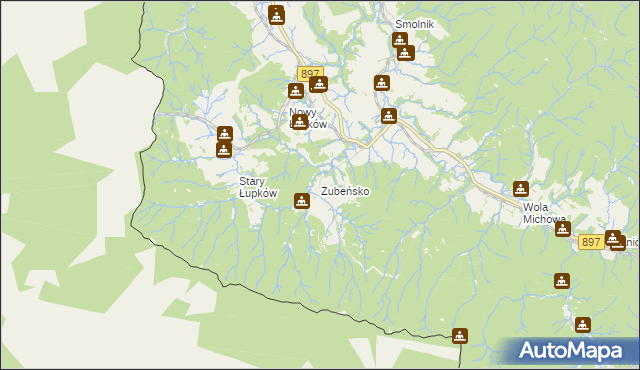 mapa Zubeńsko, Zubeńsko na mapie Targeo