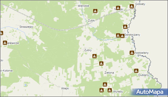 mapa Zubry, Zubry na mapie Targeo