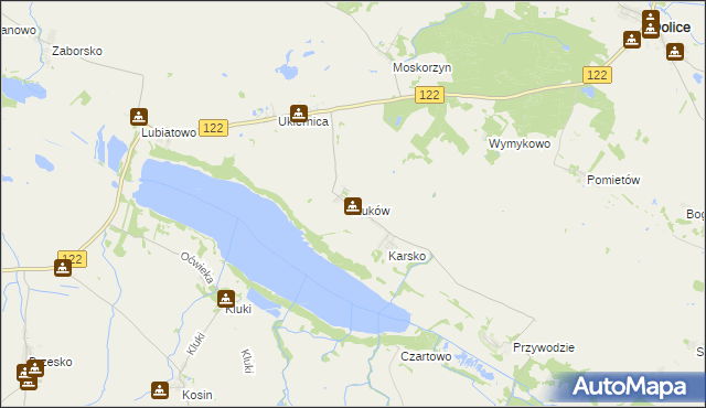 mapa Żuków gmina Przelewice, Żuków gmina Przelewice na mapie Targeo