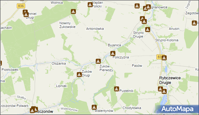 mapa Żuków-Kolonia, Żuków-Kolonia na mapie Targeo