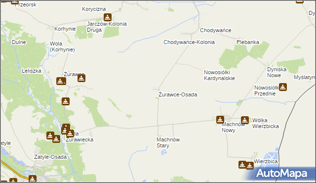 mapa Żurawce-Osada, Żurawce-Osada na mapie Targeo