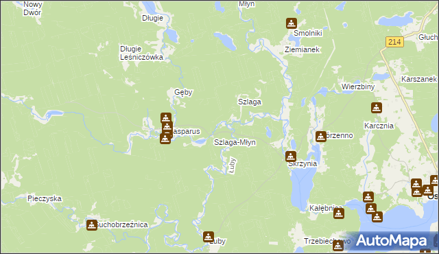 mapa Żurawki, Żurawki na mapie Targeo