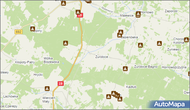 mapa Żurobice, Żurobice na mapie Targeo