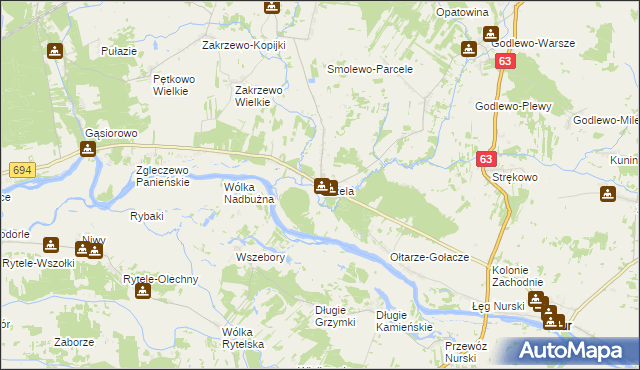 mapa Zuzela, Zuzela na mapie Targeo