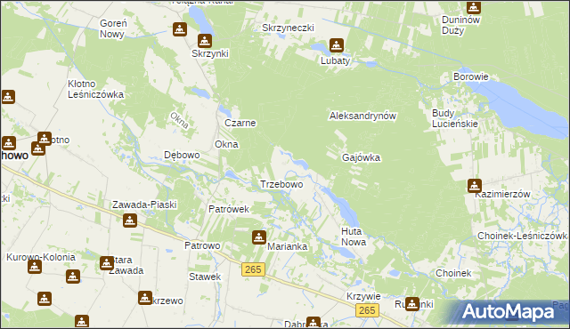 mapa Zuzinów, Zuzinów na mapie Targeo