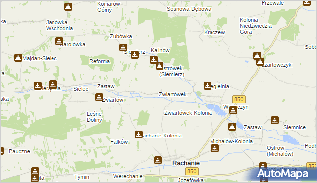 mapa Zwiartówek, Zwiartówek na mapie Targeo