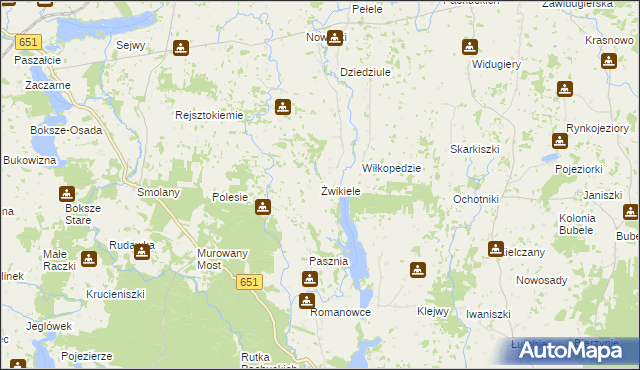 mapa Żwikiele, Żwikiele na mapie Targeo