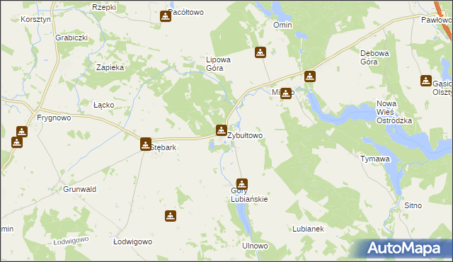 mapa Zybułtowo, Zybułtowo na mapie Targeo