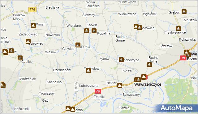 mapa Żydów gmina Igołomia-Wawrzeńczyce, Żydów gmina Igołomia-Wawrzeńczyce na mapie Targeo