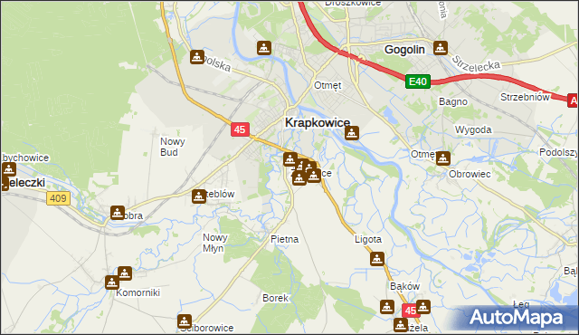 mapa Żywocice, Żywocice na mapie Targeo