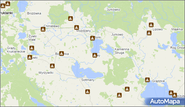 mapa Żywy, Żywy na mapie Targeo