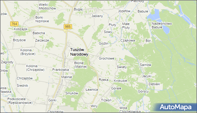 mapa Grochowe, Grochowe na mapie Targeo