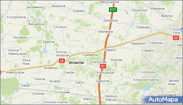 mapa Kacprowice, Kacprowice na mapie Targeo