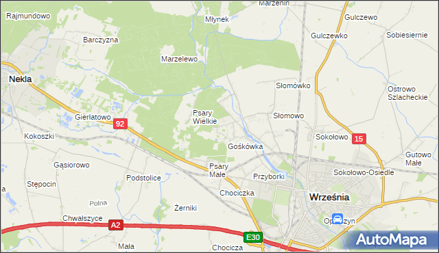 mapa Nowy Folwark gmina Września, Nowy Folwark gmina Września na mapie Targeo