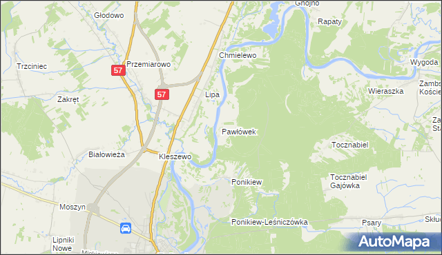 mapa Pawłówek gmina Pułtusk, Pawłówek gmina Pułtusk na mapie Targeo