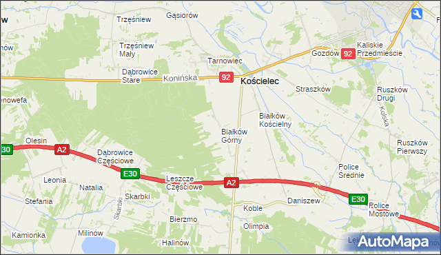 mapa Białków Górny, Białków Górny na mapie Targeo