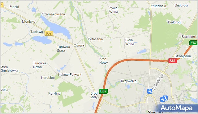 mapa Bród Nowy, Bród Nowy na mapie Targeo