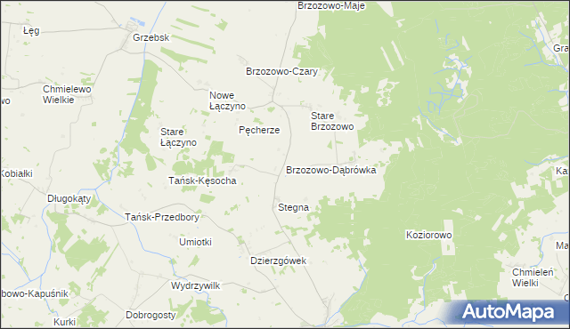 mapa Brzozowo-Dąbrówka, Brzozowo-Dąbrówka na mapie Targeo