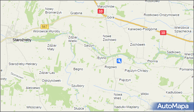 mapa Bylino, Bylino na mapie Targeo