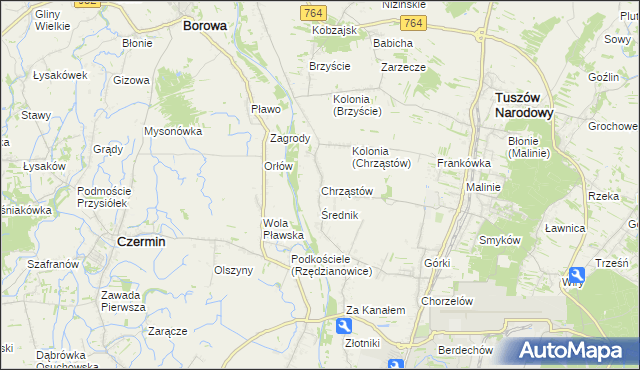 mapa Chrząstów gmina Mielec, Chrząstów gmina Mielec na mapie Targeo