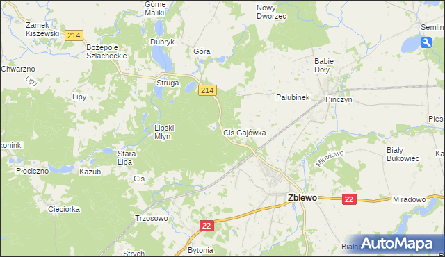 mapa Cis Gajówka, Cis Gajówka na mapie Targeo